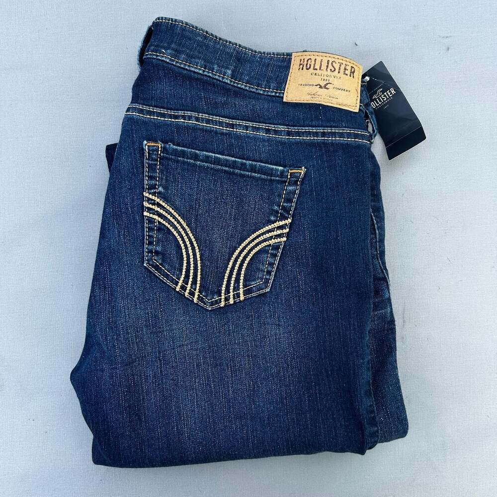 Vintage Hollister Low-Rise Dark Wash Denim Jeans Y2K NWT Size 9L